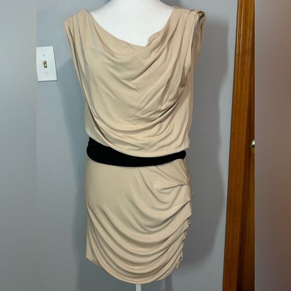 Halston Heritage side ruched mini‎ dress size M - Picture 3 of 13